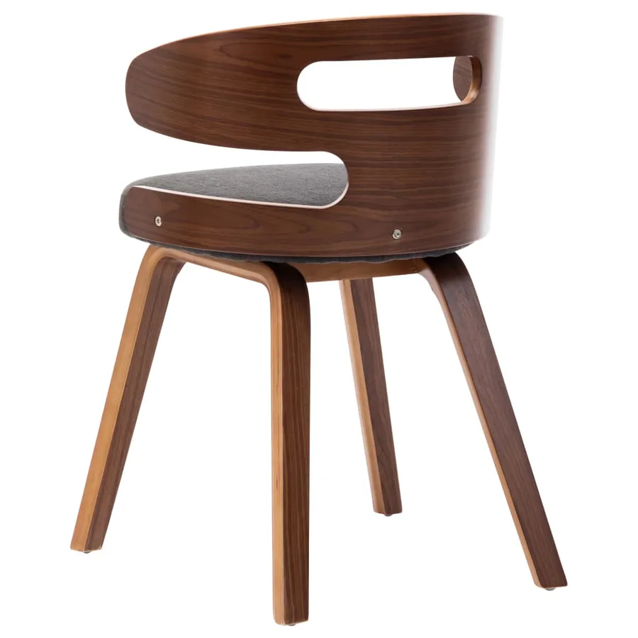 Chaises à manger lot de 4 gris foncé bois courbé et tissu - 5