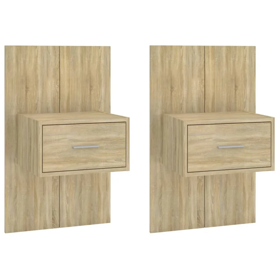 Tables de chevet murales 2 pcs Chêne sonoma - 2