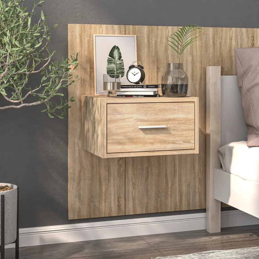 Tables de chevet murales 2 pcs Chêne sonoma - 3