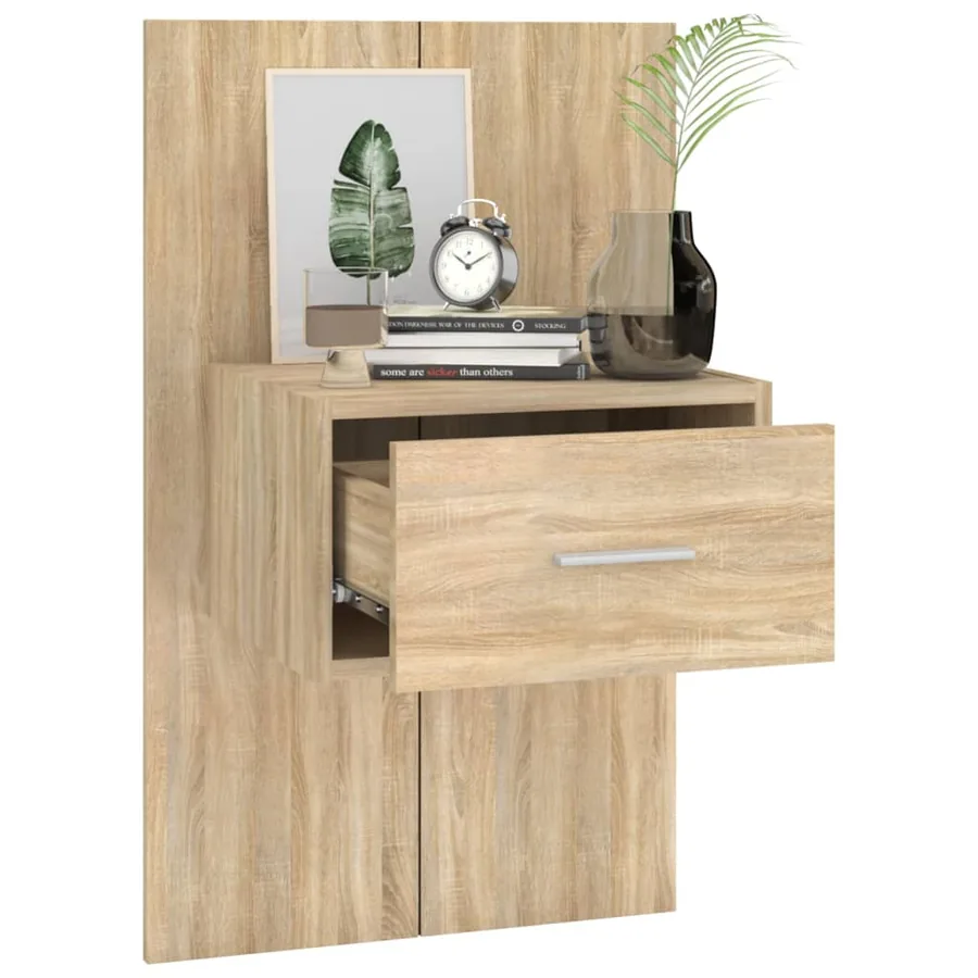 Tables de chevet murales 2 pcs Chêne sonoma - 8