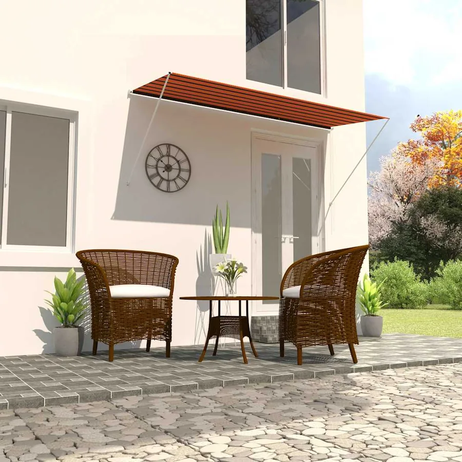 Auvent rétractable 300x150 cm Orange et marron