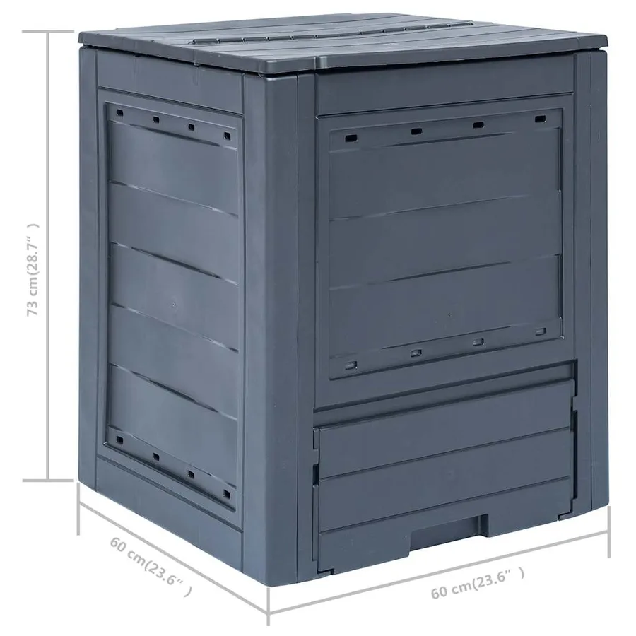 Composteurs de jardin 3 pcs Gris 60x60x73 cm 780 L - 7