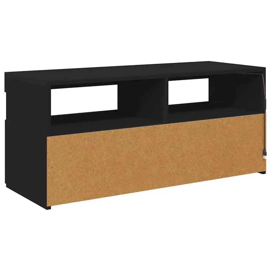 Meuble TV avec lumières LED noir 90x35x40 cm - 9