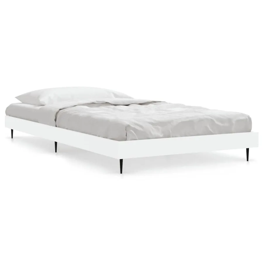 Cadre de lit sans matelas blanc 90x190 cm bois d'ingénierie - 2