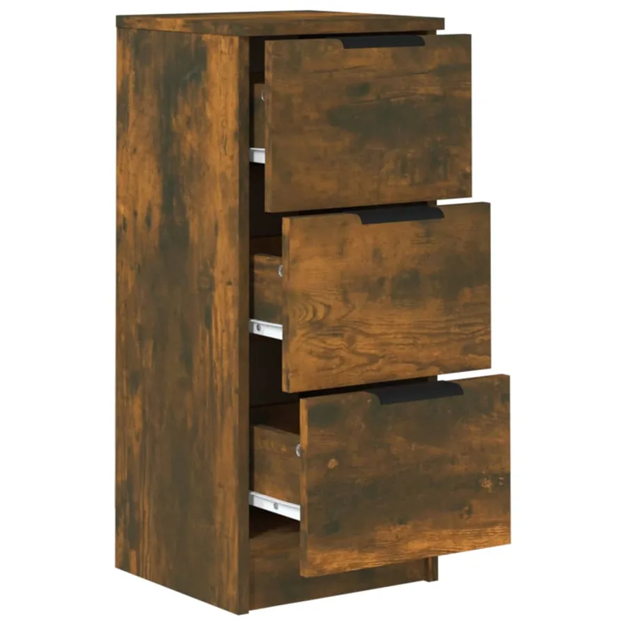 Buffet Chêne fumé 30x30x70 cm Bois d'ingénierie - 5