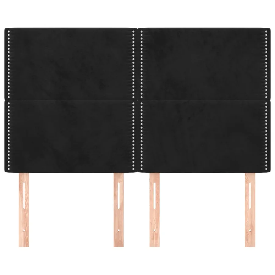 Tête de lit Noir 144x5x118/128 cm Velours - 3