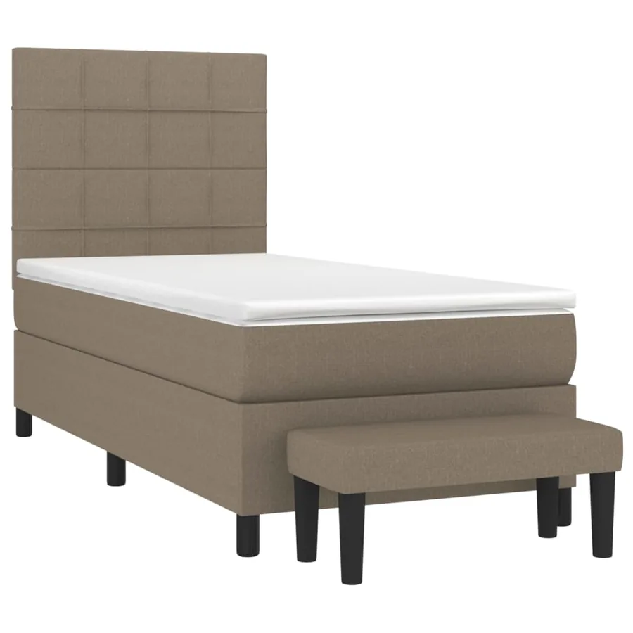 Sommier à lattes de lit avec matelas Taupe 80x200 cm Tissu - 3