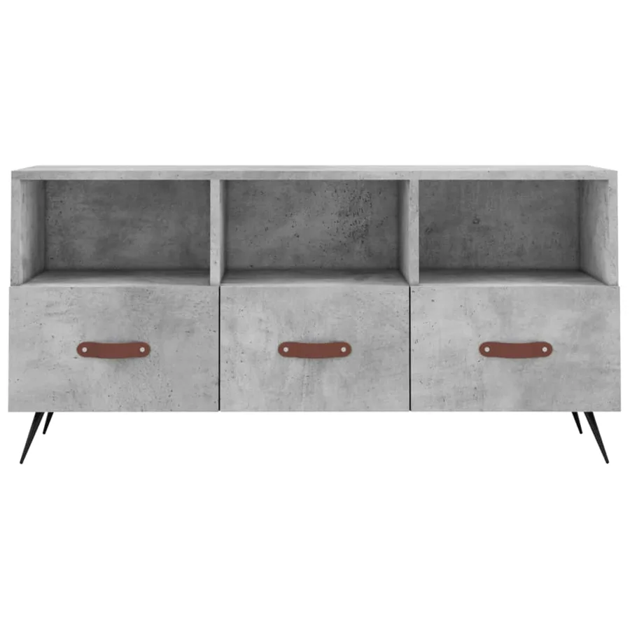 Meuble TV gris béton 102x36x50 cm bois d'ingénierie - 5