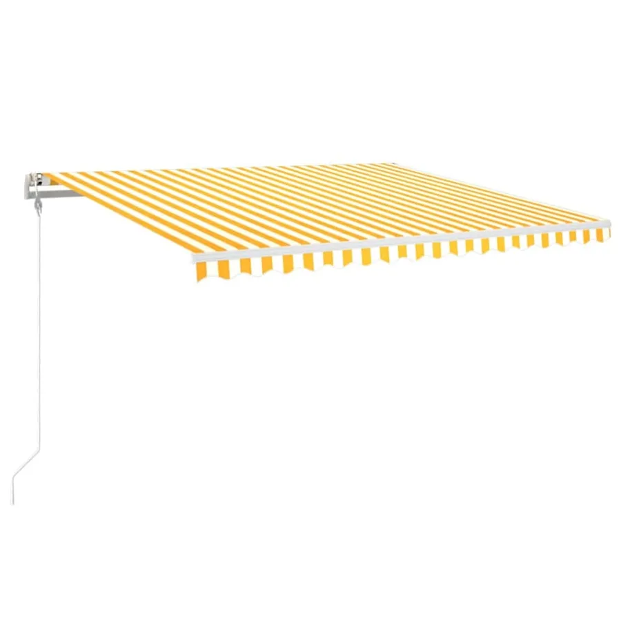 Auvent automatique capteur de vent/LED 400x350cm Jaune et blanc - 2