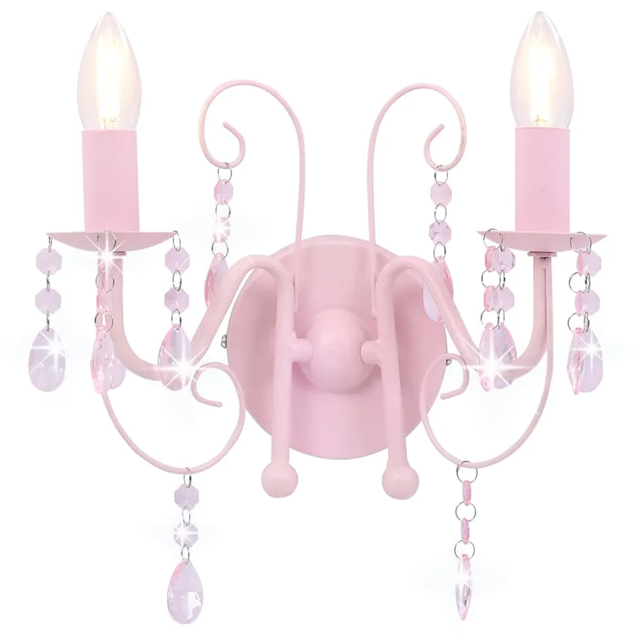 Applique murale à perles Rose 2 ampoules E14 - 2
