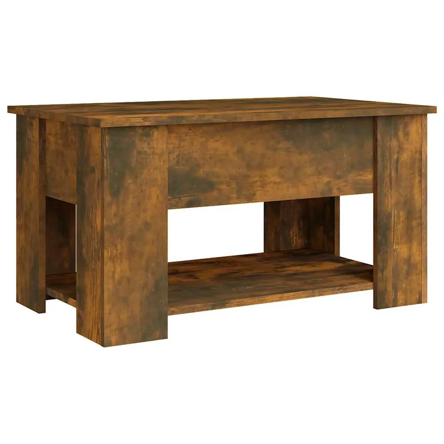 Table basse Chêne fumé 79x49x41 cm Bois d'ingénierie - 4