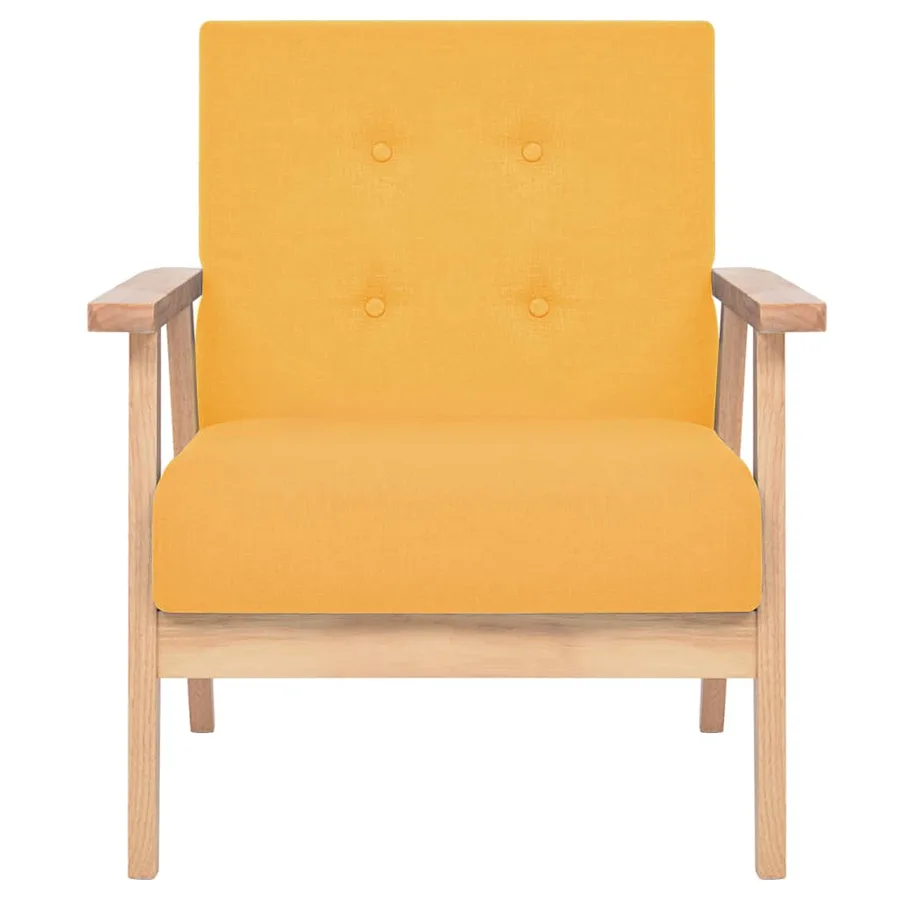 Ensemble de canapés 3 pcs Tissu Jaune - 6