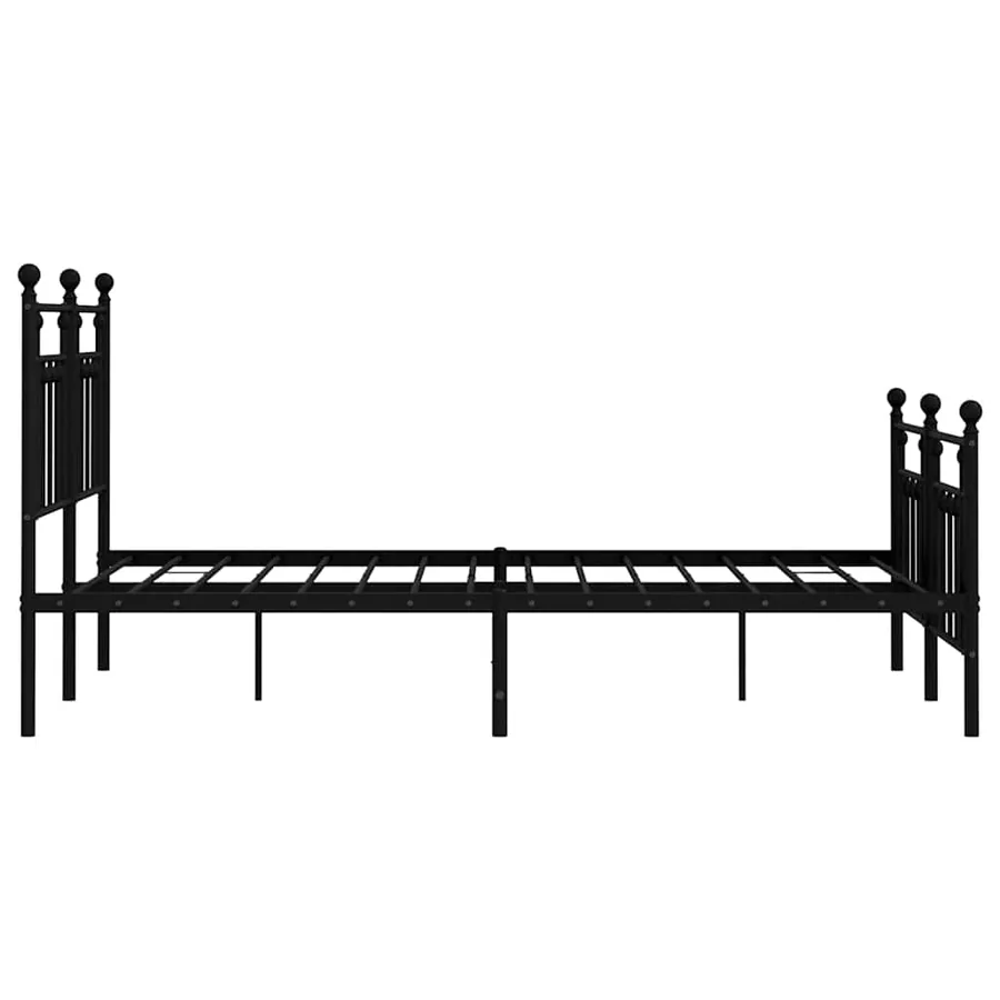 Cadre de lit métal sans matelas avec pied de lit noir 140x200cm - 7