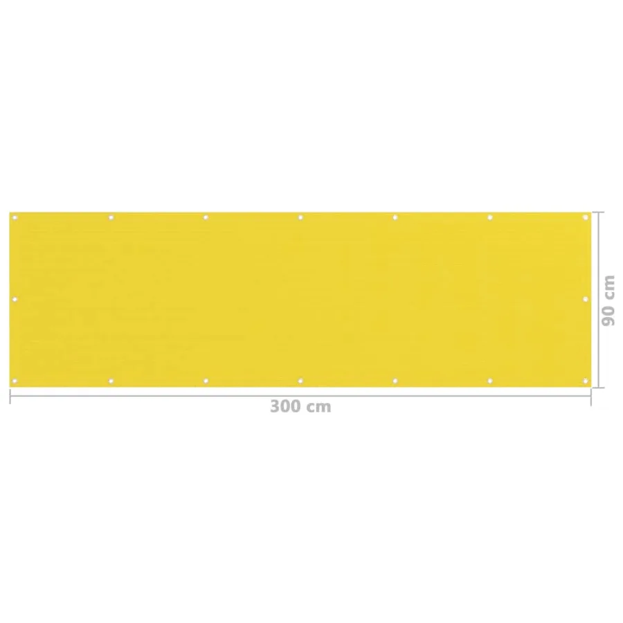 Écran de balcon Jaune 90x300 cm PEHD - 5