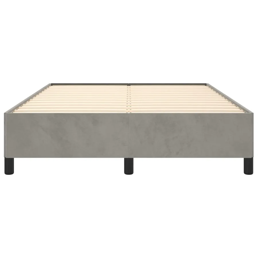 Cadre de lit sans matelas gris clair 140x190 cm velours - 5