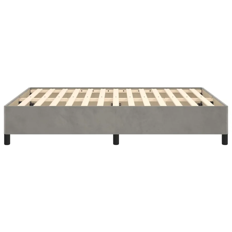 Cadre de lit sans matelas gris clair 140x190 cm velours - 6