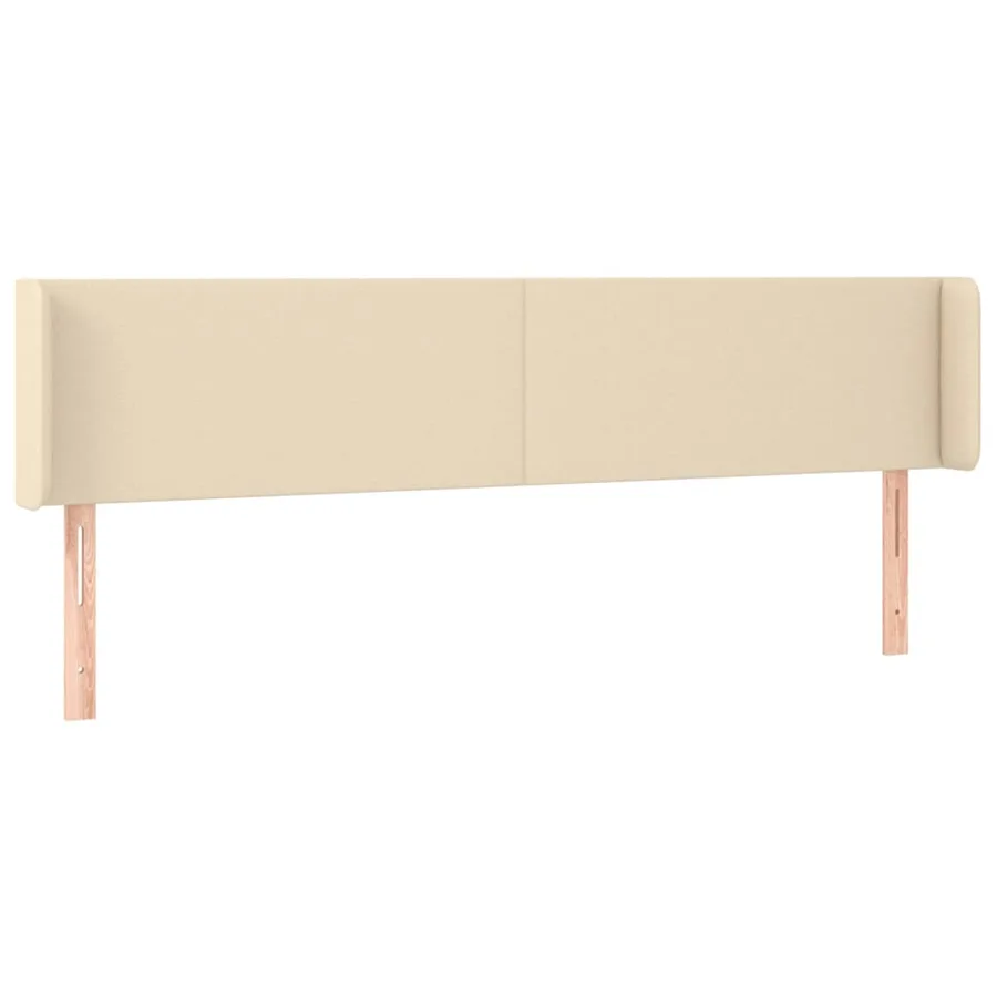 Tête de lit avec oreilles Crème 203x16x78/88 cm Tissu - 2