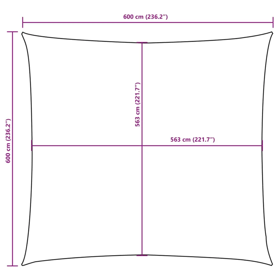 Voile de parasol tissu oxford carré 6x6 m noir - 10