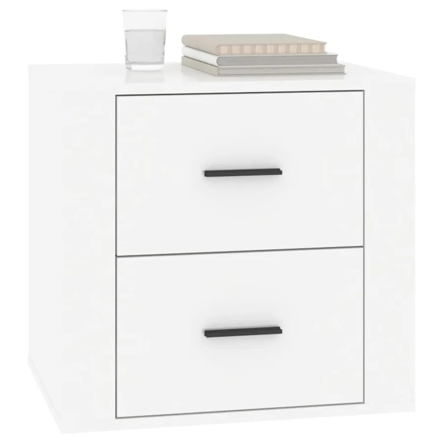 Table de chevet Blanc brillant 50x39x47 cm - 4