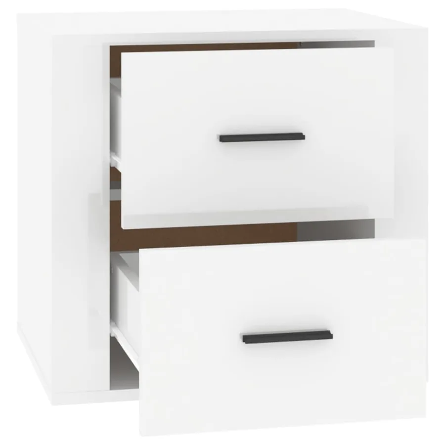 Table de chevet Blanc brillant 50x39x47 cm - 8