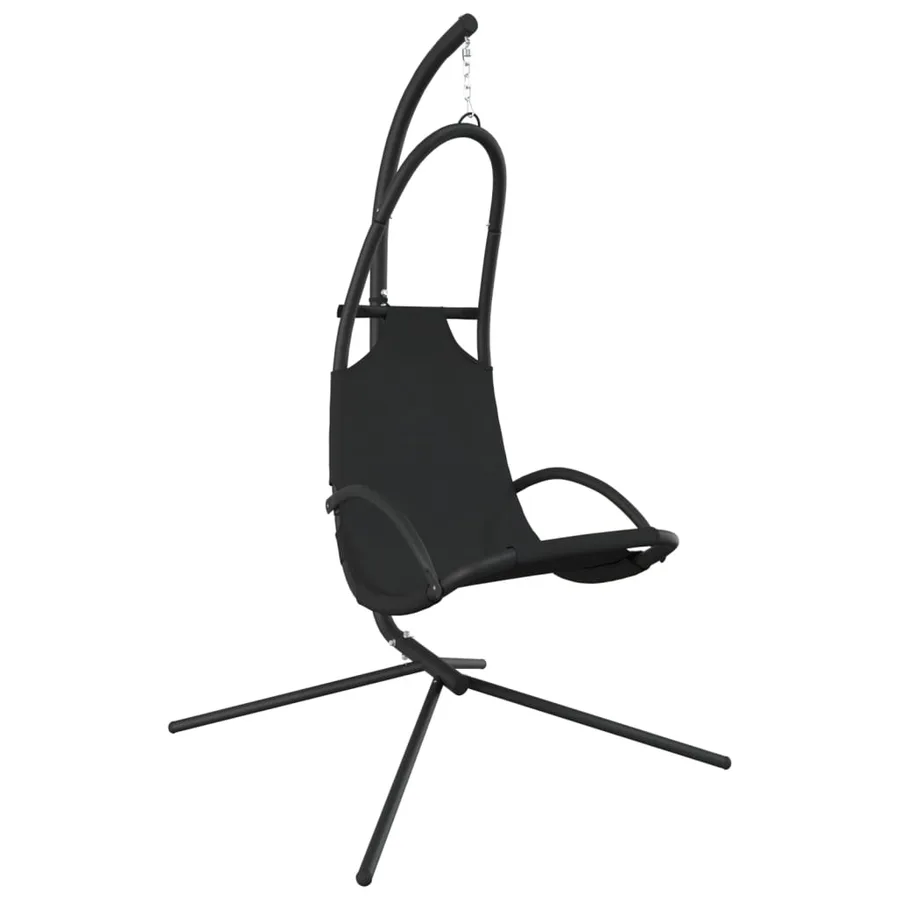 Chaise balançoire de jardin et coussin crème tissu Oxford/acier - 6