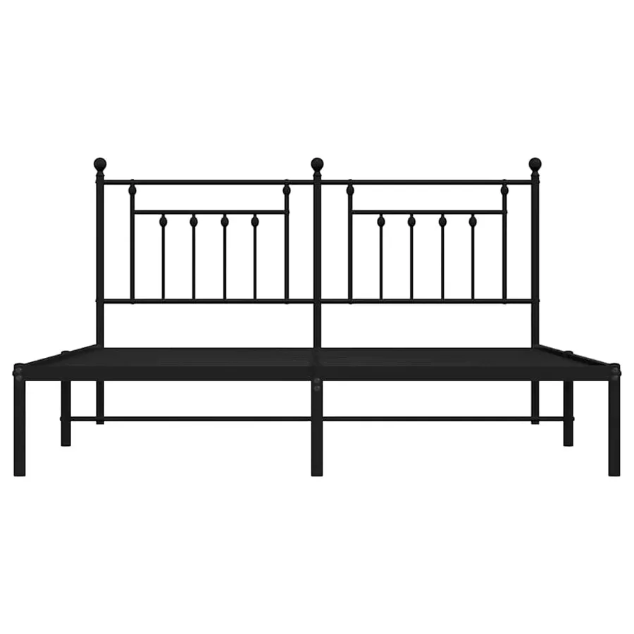Cadre de lit métal sans matelas avec tête de lit noir 183x213cm - 6