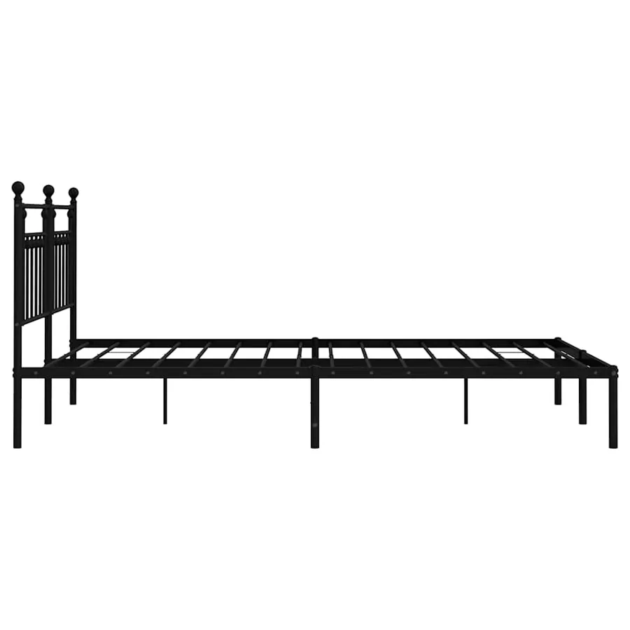 Cadre de lit métal sans matelas avec tête de lit noir 183x213cm - 7