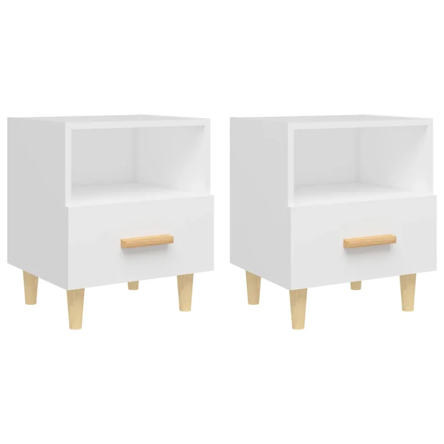 Tables de chevet 2 pcs Blanc 40x35x47 cm - 2