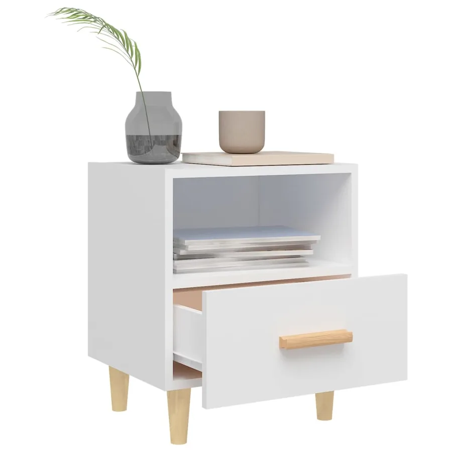 Tables de chevet 2 pcs Blanc 40x35x47 cm - 3
