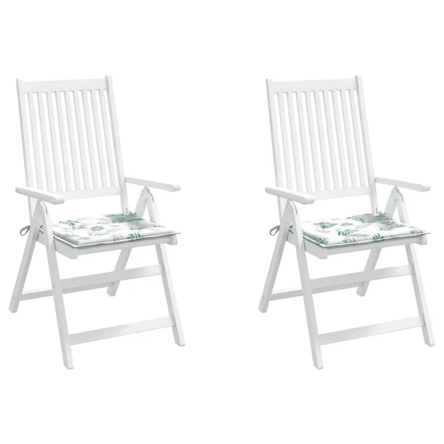 Coussins de chaise lot de 2 motif de feuilles 40x40x4 cm tissu - 4