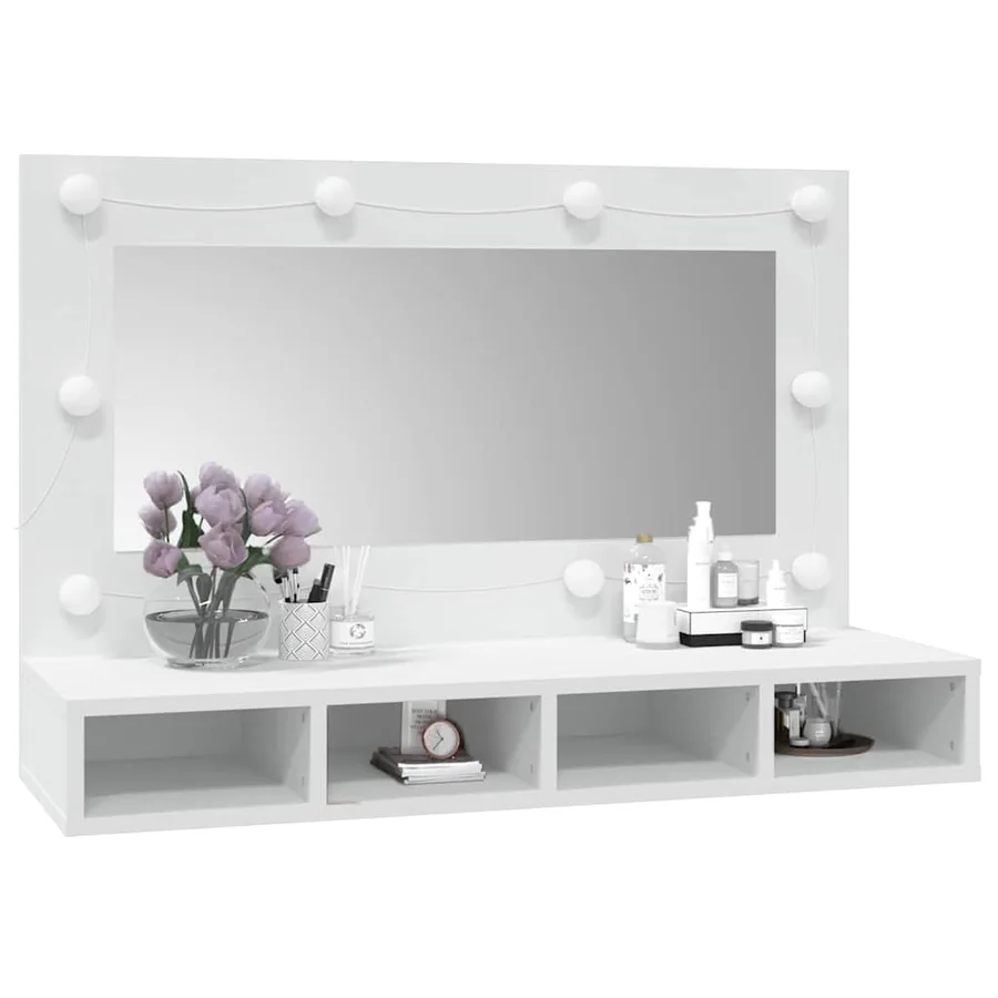 Armoire à miroir avec LED blanc 90x31,5x62 cm - 11