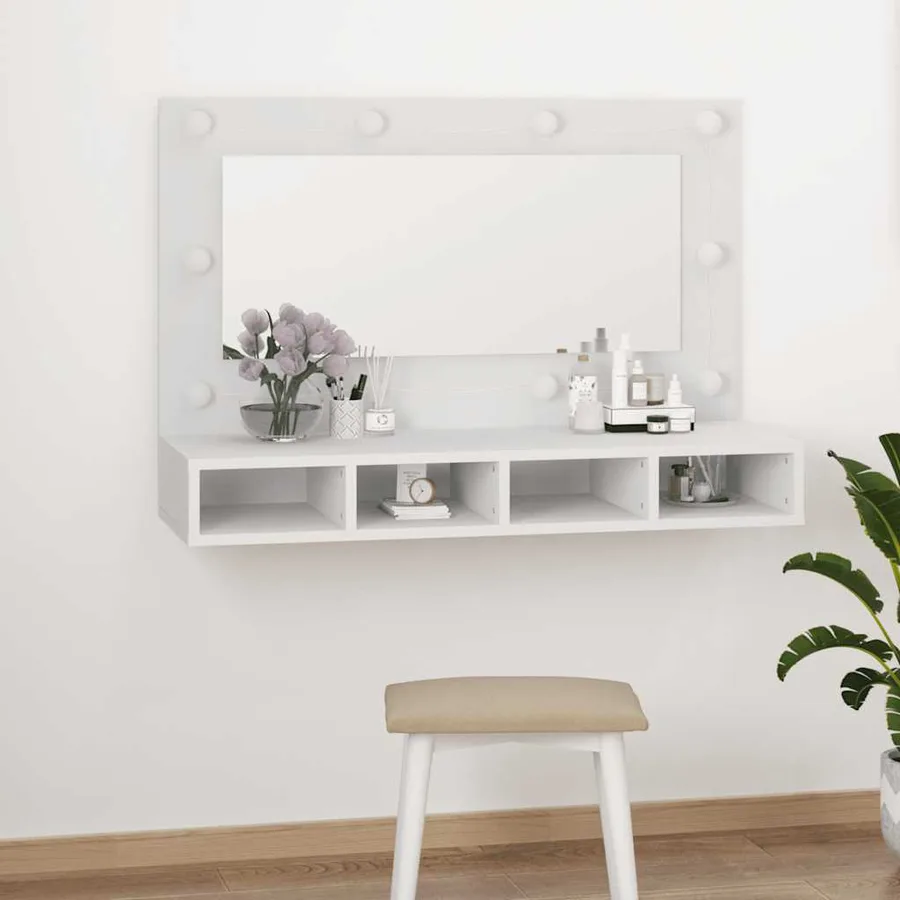 Armoire à miroir avec LED blanc 90x31,5x62 cm - 14