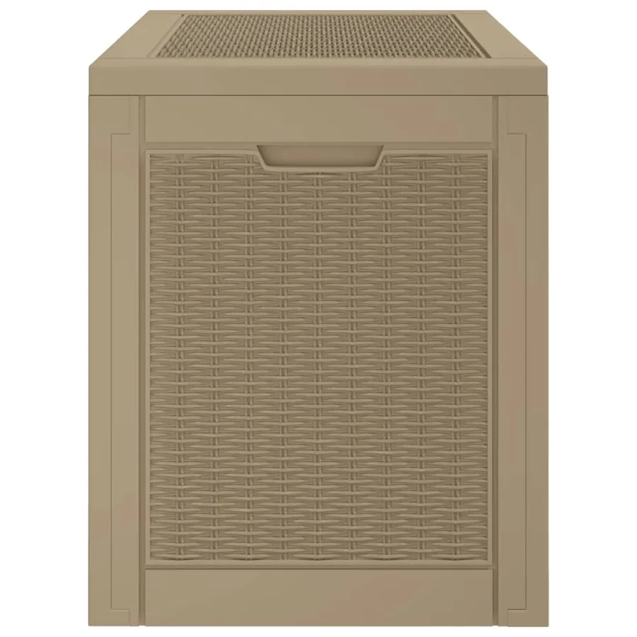 Boîte de stockage de jardin marron clair 55,5x43x53 cm PP - 6