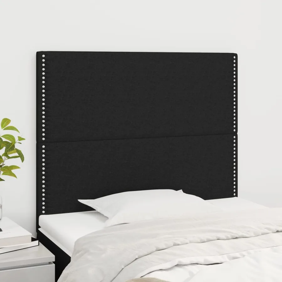 Tête de lit Noir 100x5x118/128 cm Tissu