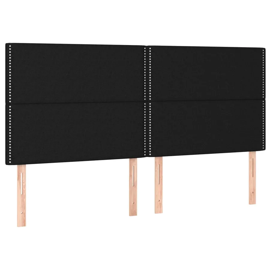 Sommier à lattes de lit avec matelas Noir 200x200 cm Tissu - 6
