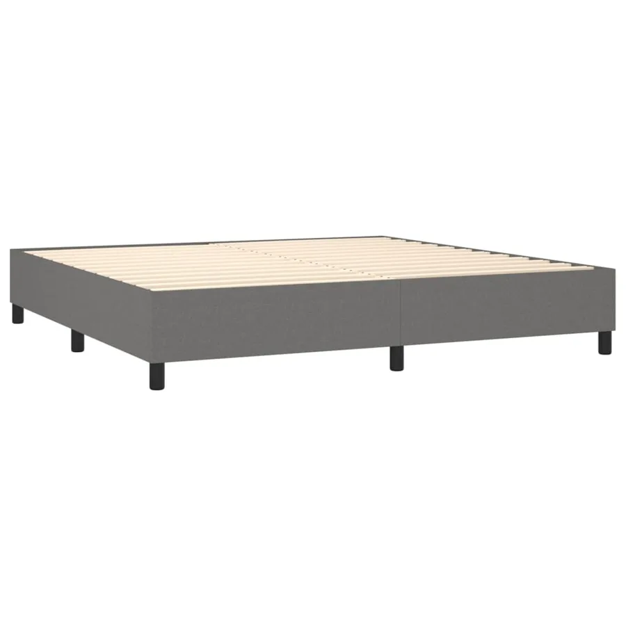 Sommier à lattes de lit et matelas et LED Gris foncé 200x200 cm - 5