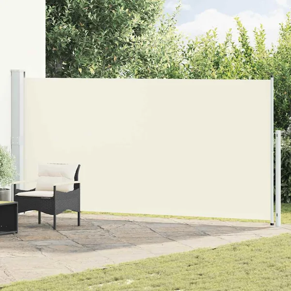 Auvent latéral rétractable de patio 180x500 cm Crème