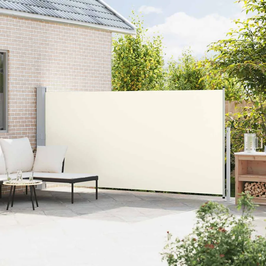 Auvent latéral rétractable de patio 180x500 cm Crème - 3