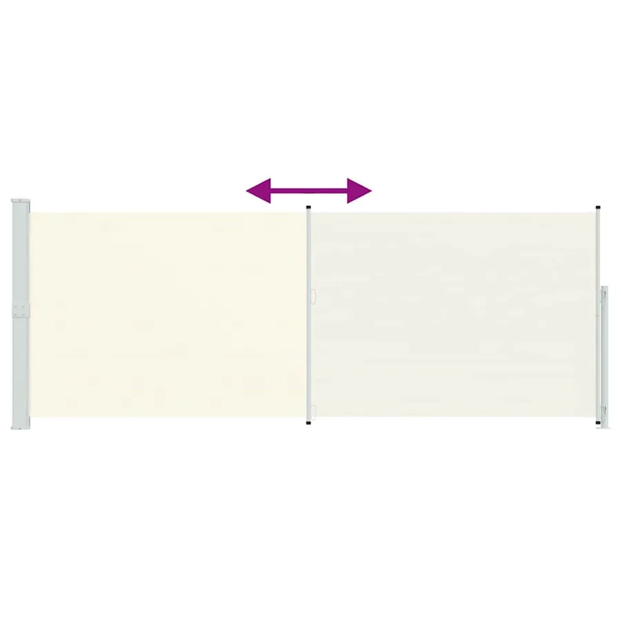Auvent latéral rétractable de patio 180x500 cm Crème - 7