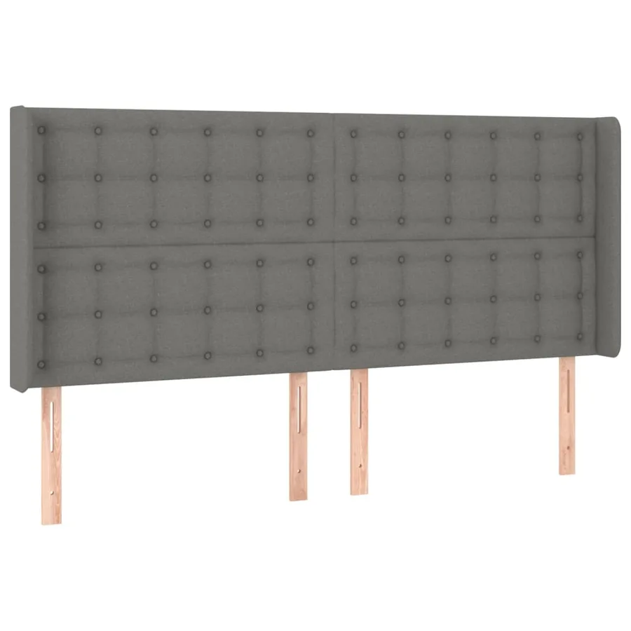 Sommier à lattes de lit matelas LED Gris foncé 200x200 cm Tissu - 7