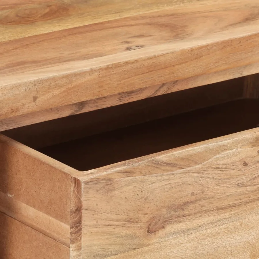 Table console 100x35x76 cm Bois d'acacia avec bord naturel - 8