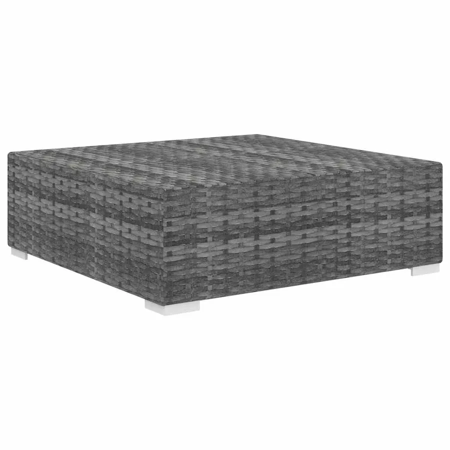 Repose-pied sectionnel 1 pc avec coussin Résine tressée Gris - 2