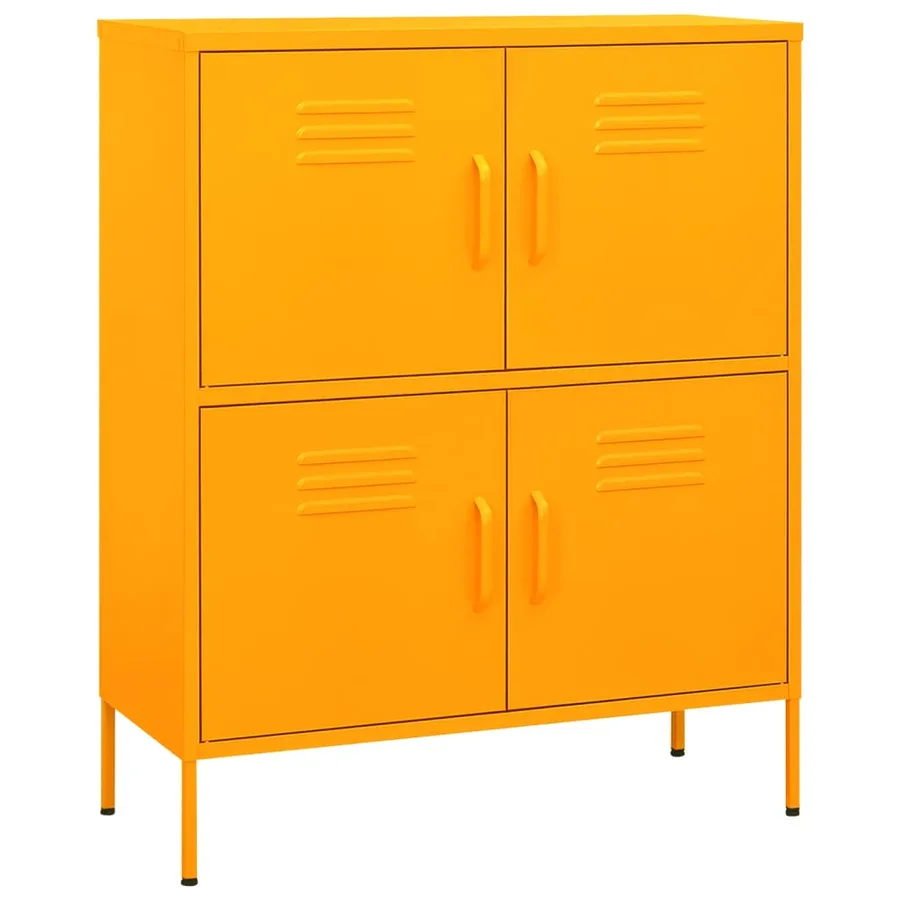Armoire de rangement Jaune moutarde 80x35x101,5 cm Acier - 2