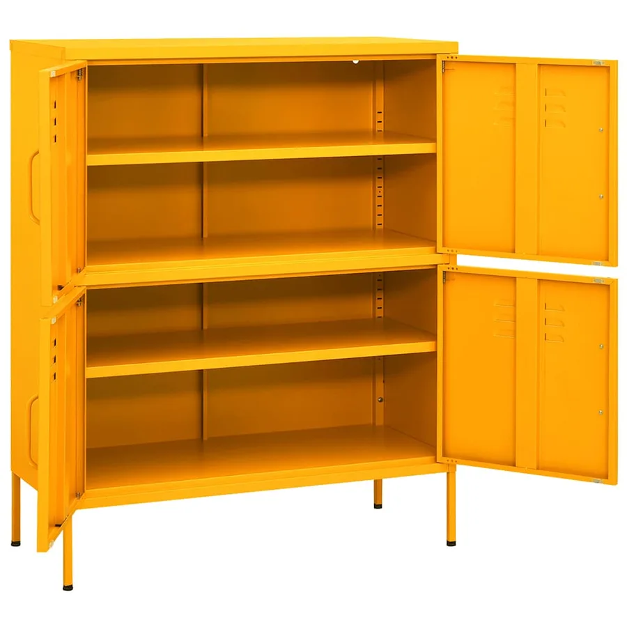 Armoire de rangement Jaune moutarde 80x35x101,5 cm Acier - 6