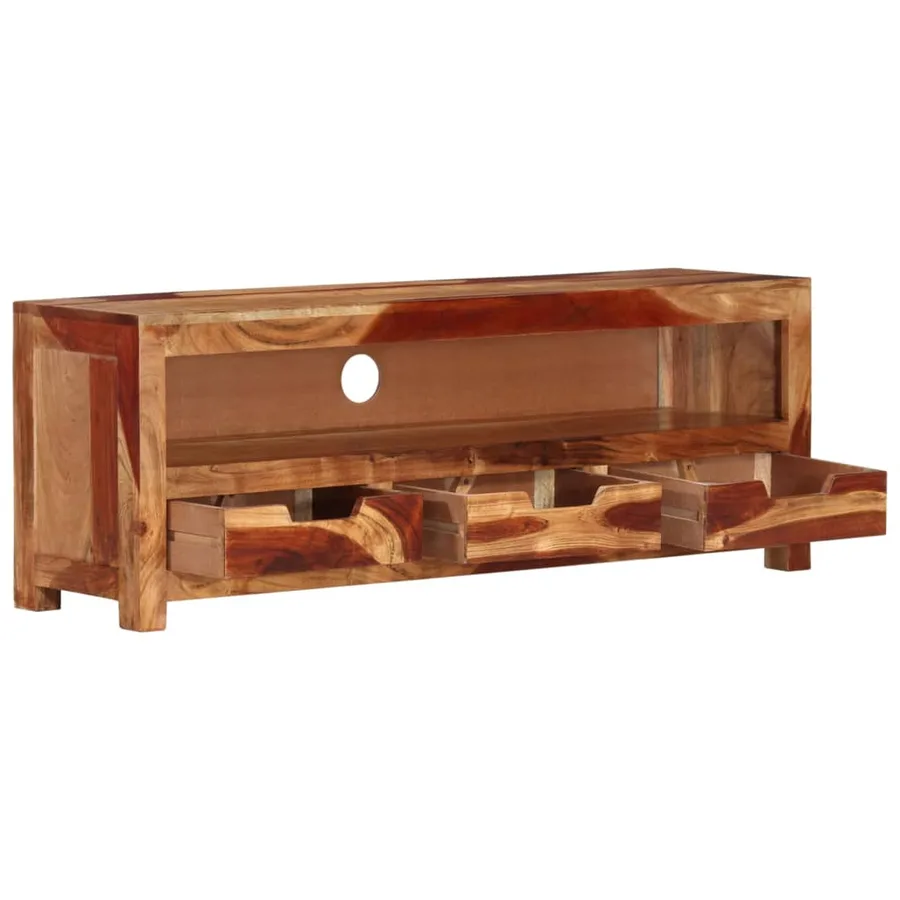Meuble TV 110x30x40 cm Bois d'acacia massif - 4