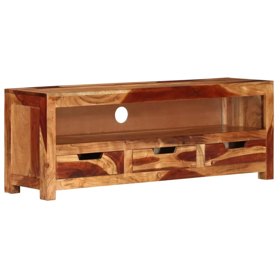 Meuble TV 110x30x40 cm Bois d'acacia massif - 6