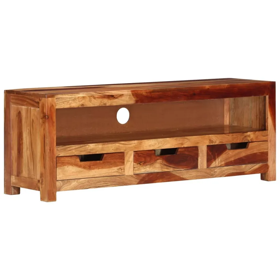 Meuble TV 110x30x40 cm Bois d'acacia massif - 8
