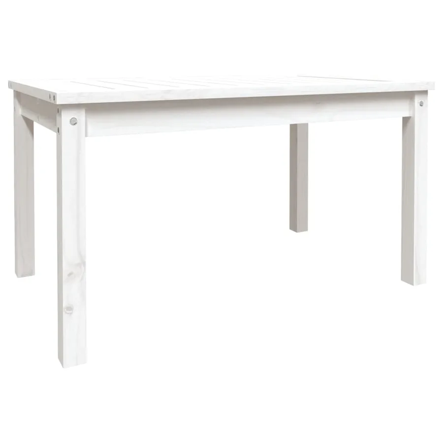 Table de jardin blanc 82,5x50,5x45 cm bois massif de pin - 2