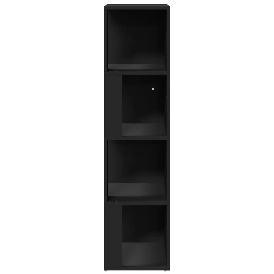 Armoire d'angle Noir 33x33x132 cm Bois d’ingénierie - 4