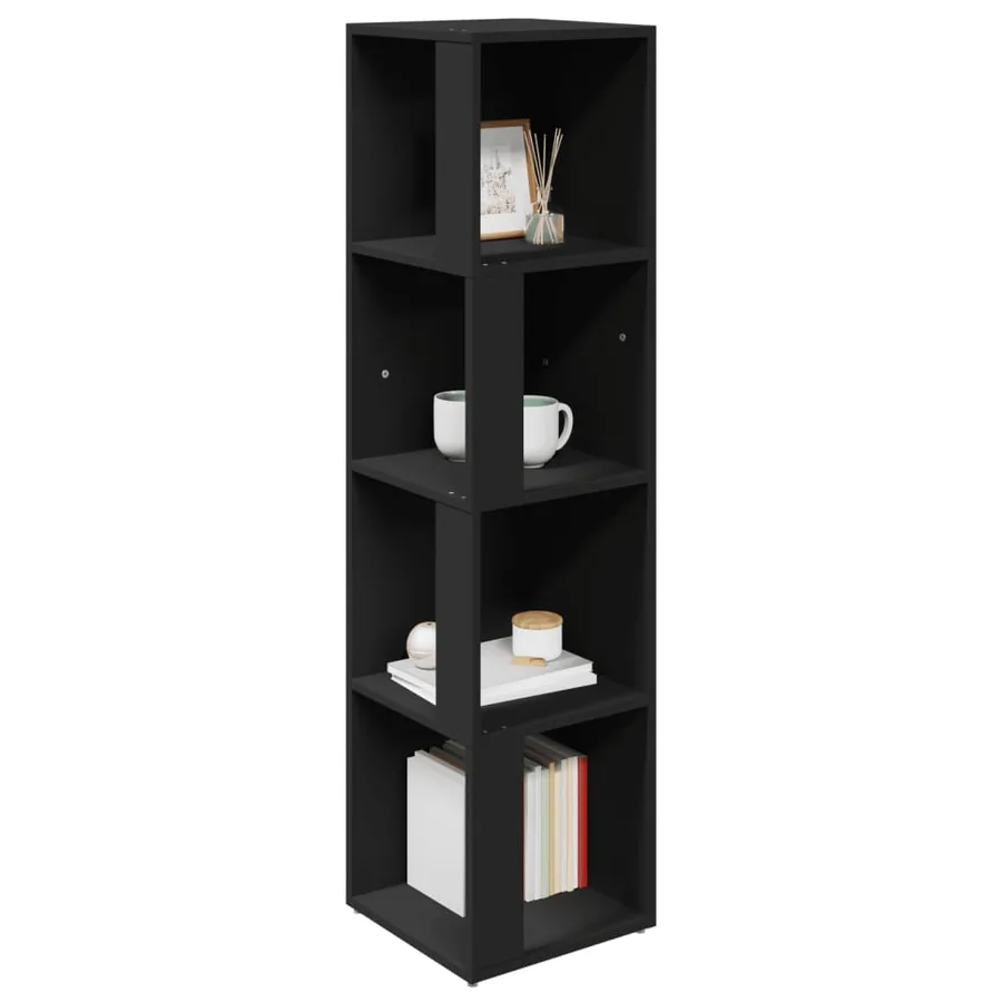 Armoire d'angle Noir 33x33x132 cm Bois d’ingénierie - 6
